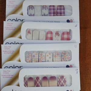 Color Street Floral and Plaid Nail Strips Set